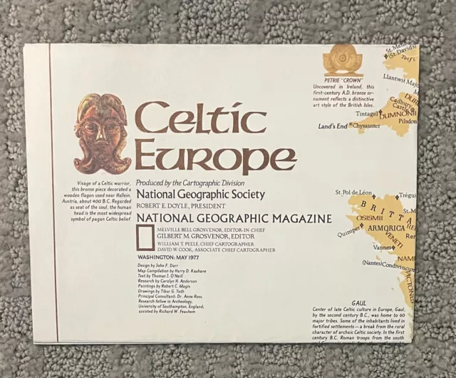 Celtic Europe - National Geographic Map - May 1977 - See Photos!