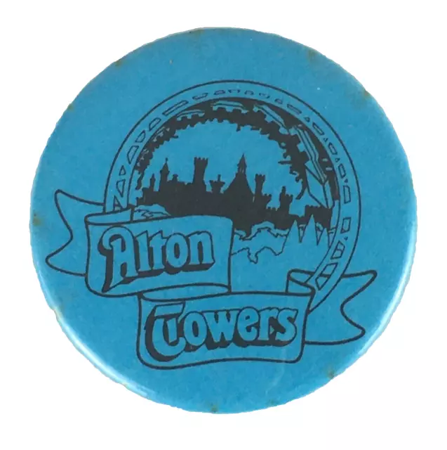 ALTON TOWERS Vintage Pin Badge 1980's Alton Towers Theme Park 38mm (#W2)