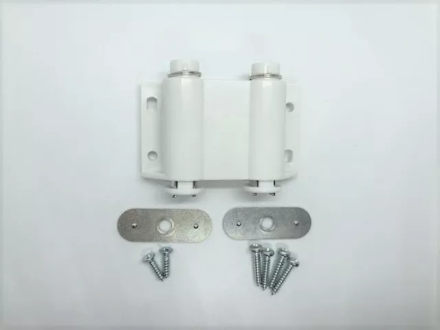 Double Magnetic Push Latch Cabinet Catch Touch To Open - White (2 Pack)