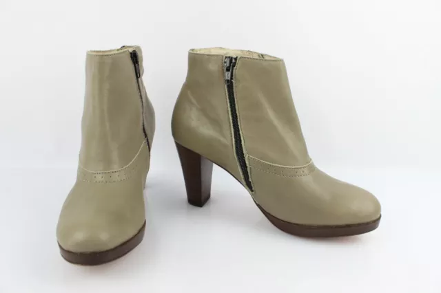IKKS Bottines Talons Tout Cuir Taupe Clair T 39 --> 40 Très bon état 2