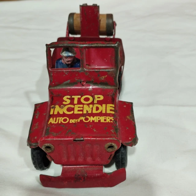Vieux Jouet Mécanique En Tôle : Fourgon Pompier Wells O'London 1920, Par JEP
