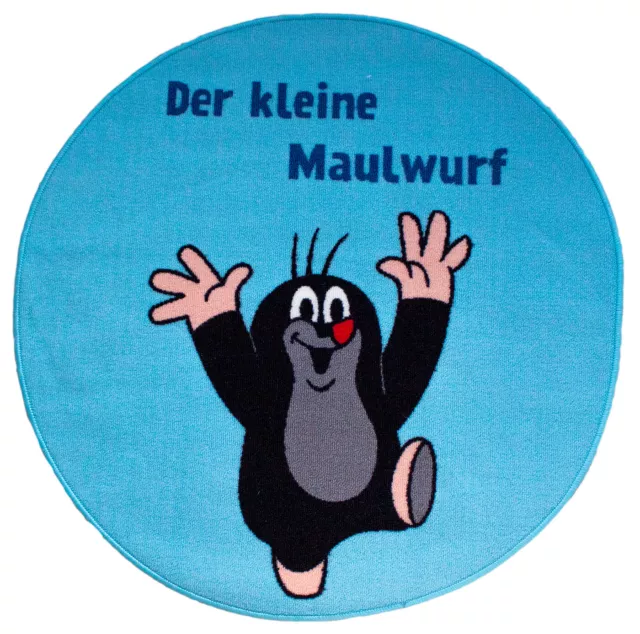 Der kleine Maulwurf Rund 100 cm Blau Kinderteppich Children rug