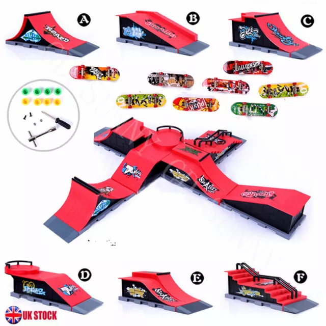 Fingerboard Ramps Skate Board Park Tech Deck Ramp Kit Kids Children Toys Gifts