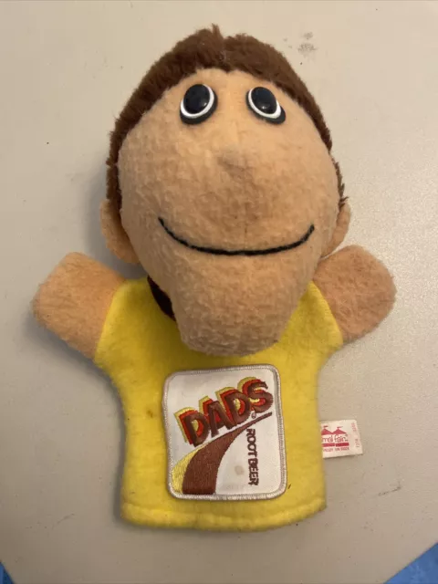 Vintage 1970s DAD'S ROOT BEER Soda Pop Cloth HAND PUPPET - Bottle Old Style Logo