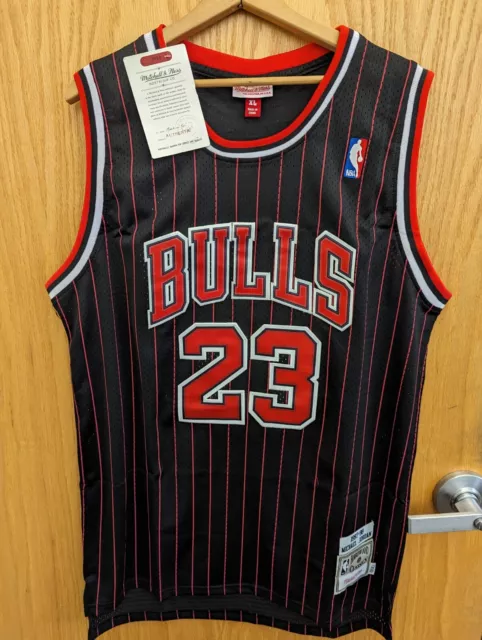 Jordan jersey black red pinstripe sale