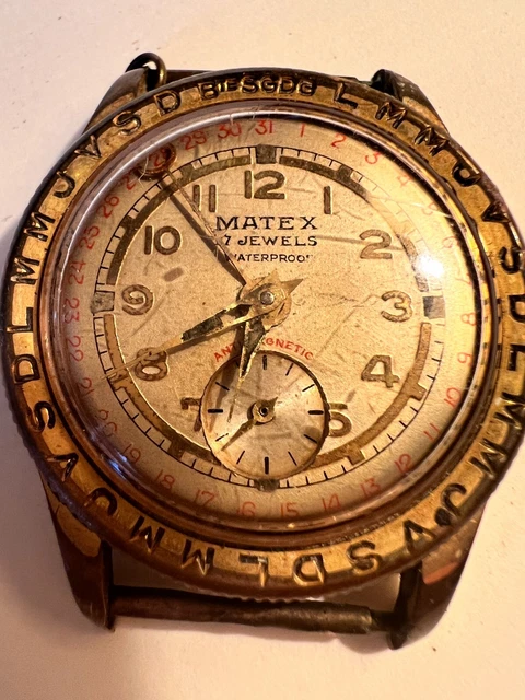 Montre Mécanique Vintage Amelior Calendographe - Homme - Occasion Fonctionnelle, Verre à Changer
