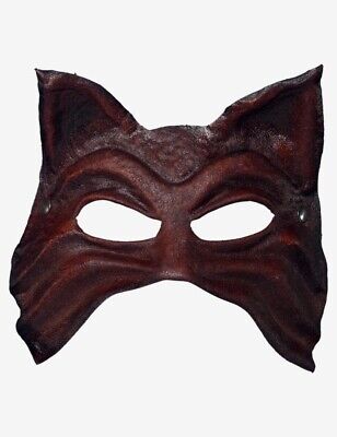 Venetian Mask Brown Leather Male Cat Made In Venice, Italy!