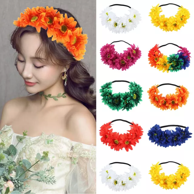 Boho Women Hair Band Floral Wreath Fairy Crown Flower Wedding Headband Garland ṯ