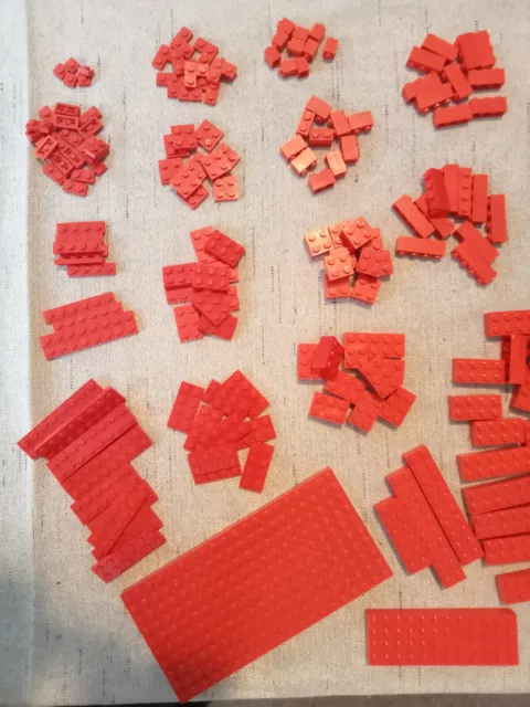 LEGO 150 x Basic Steine-Legosteine-rote Steine-Platten-Sondersteine etc.