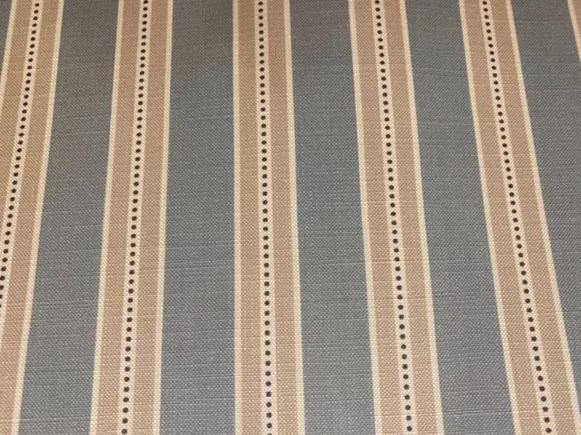 Holm  Stripe Panama Cotton Blue 140cm wide  Oslo  Curtain/Craft Fabric