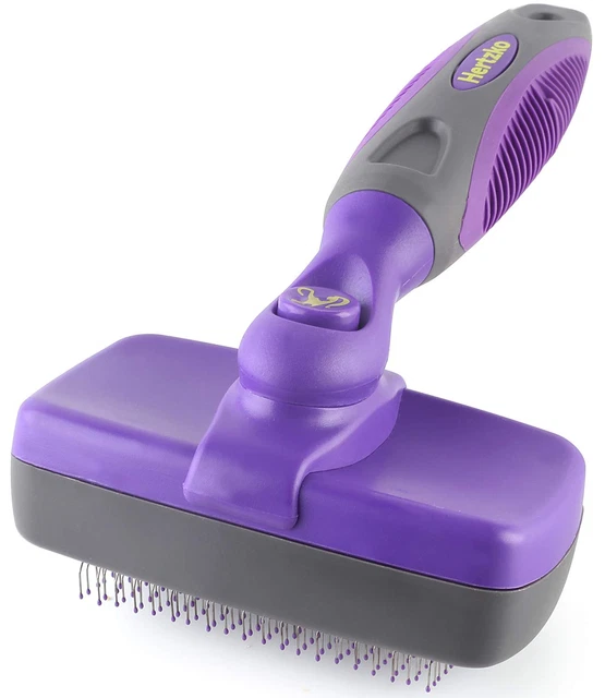 HERTZKO Self-Cleaning Slicker Brush for Dogs and Cats Pet Grooming Dematting Bru