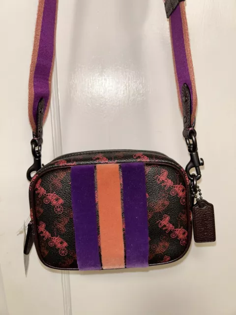 COACH Camera Bag 16 With Horse And Carriage Print And Varsity Stripe