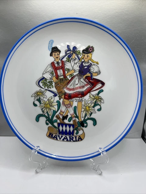 Bavaria Reutter Porzellan 8" Collector Plate Folk Dancers Made in West Germany