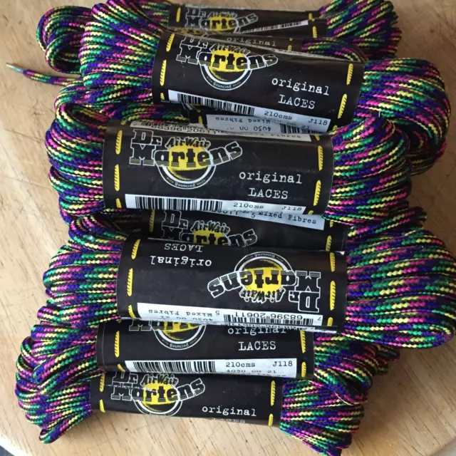 1 paio DR Martens 5 mm cavo viola arcobaleno lacci rotondi 210 cm stivali scarpe da ginnastica gay