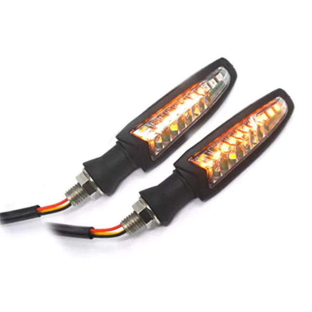 Motorcycle LED Flowing Turn Signal Indicator Light Brake Tail Light Amber+Red