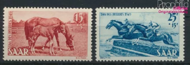 Briefmarken Saarland 1949 Mi 265-266 (kompl.Ausg.) postfrisch Pferde(9501911