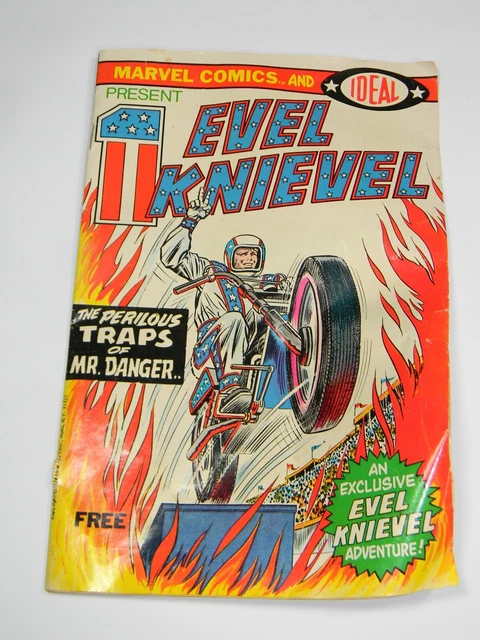 Vtg Marvel Comics & Ideal Evel Knievel Comic Book PERILOUS TRAPS OF MR DANGER