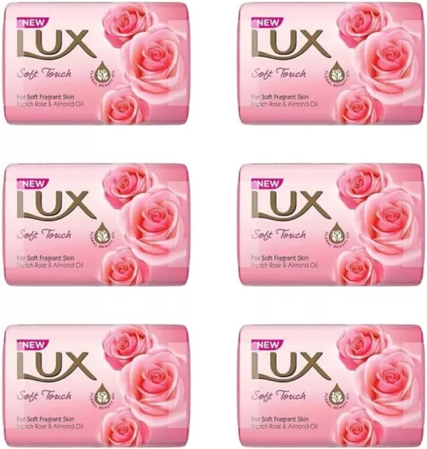 6 Lux Soft Touch Soap Bar Soap Pink Rose Glow Nourishing