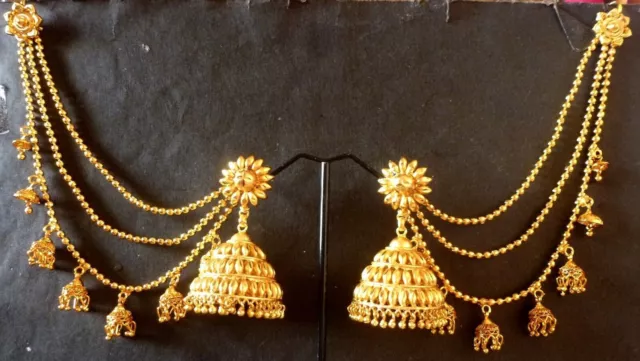 Bahubali Gold Plated Indian Bollywood Fashion Party Bridal Jhumka Earring |  eBay