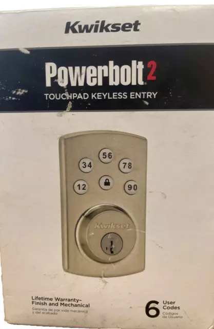 Kwikset Powerbolt 2 Touchpad Keyless, Deadbolt, Satin Nickel 99070-101