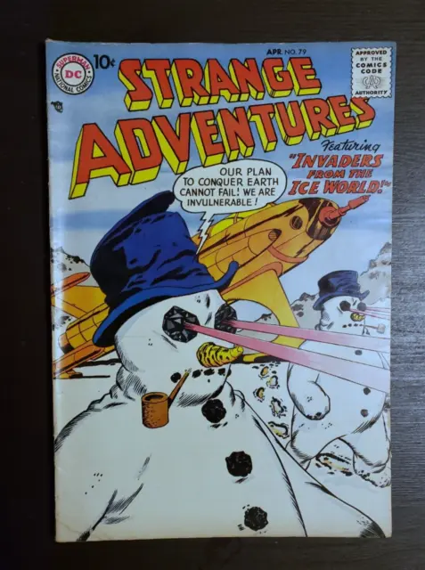 Strange Adventures #79 (Dc 1957) Snowman Cover! Gil Kane! Rare! Vg/Fn