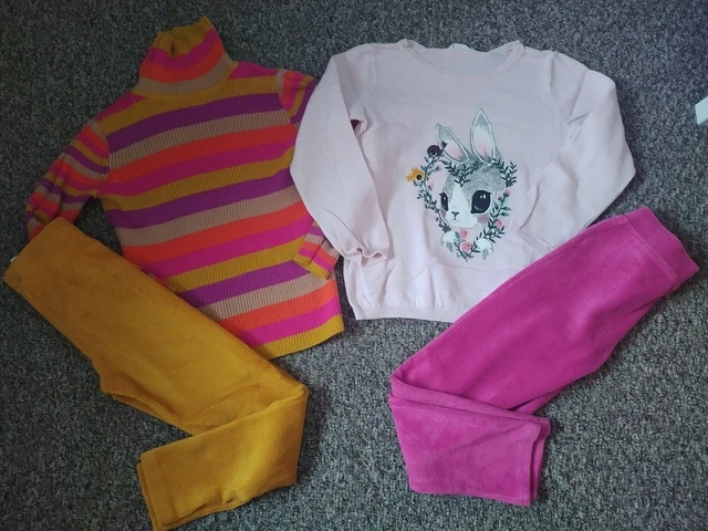 Girls Outfits H&M/George Jumper & Matalan/Nutmeg Thick Leggings Bundle 5-6 Years