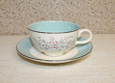 Homer Laughlin® Rhythm™ Aqua Turquoise Dinnerware: 1 Coffee Cup & 1 Saucer