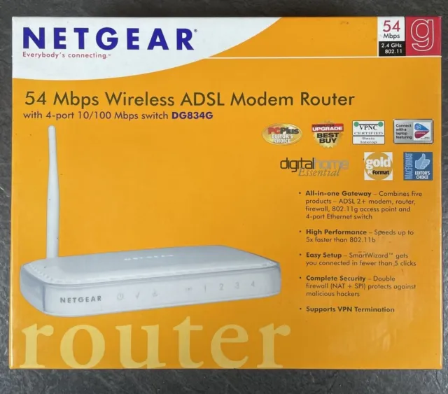 Net gear 54 MBPS modem router ADSL wireless DG834G