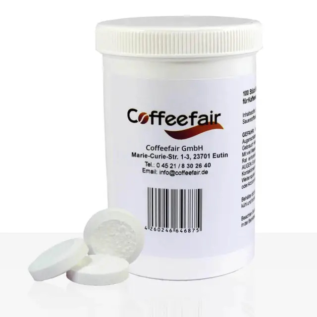 Comprimés de nettoyage Coffeefair 100 x 1,6 g onglets de nettoyage