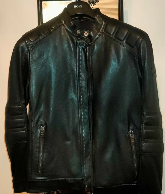 Hugo boss jagson leather jacket deals