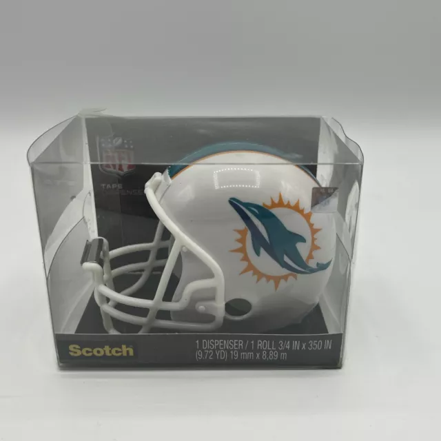 3M Scotch Tape Dispenser - Miami Dolphins Football NFL Helmet With Tape! NEW