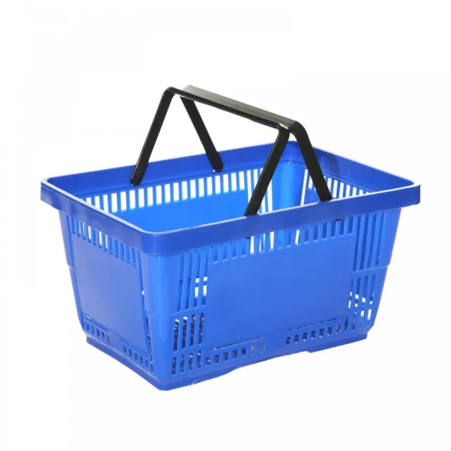 10x Blue Supermarket Grocery Shopping Basket DIY Retail Shopping Basket