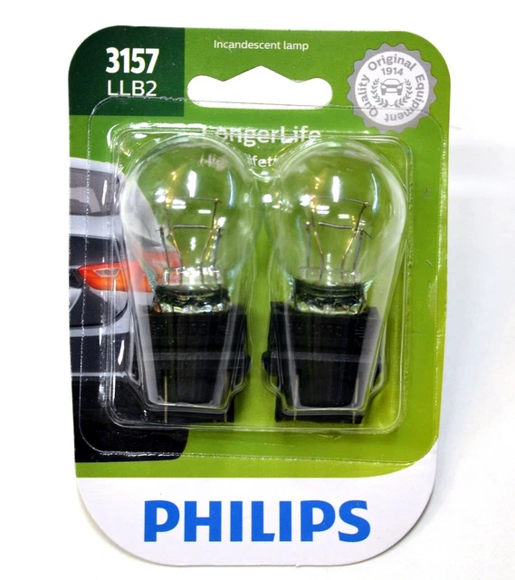 Replacement for Philips Automotive Lighting 3157LLB2 3157-27W Automotive Turn Signal Bulbs, Tail Light Bulbs, Brake Light Bulbs, Reverse Light Bulbs, Daytime Running Lights - Clear - 12.8V - 2 Pack, Turn Signal Bulbs - Canada