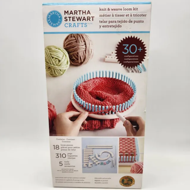 Kit de telar tejido y tejido Martha Stewart Crafts más de 30 configuraciones hilo marca león