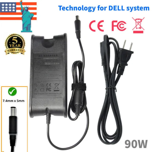 For Dell 90W 90 Watt AC Adapter Power Supply Charger PA-10 Family W/Cable Cord