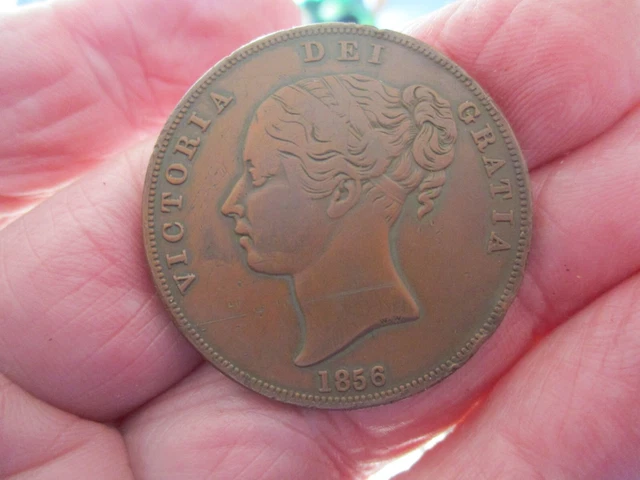 Queen  Victoria 1856 Copper Young Head Penny.