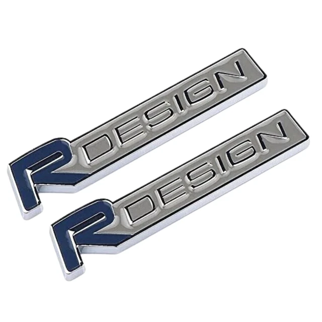 2x Blue Grill Badge Front Emblem For Volvo R DESIGN XC60 V70 S60 V40 V60 C30 V50