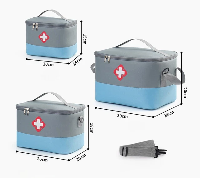 Erste-Hilfe-Tasche Leer – Kompakt, Wasserdicht, Für Auto, Camping & Reisen, Rot & Blau