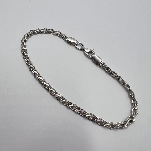 Bracelet Vintage En Argent Massif 925 - Fait Main, Ancien, 12,89g, Unisexe