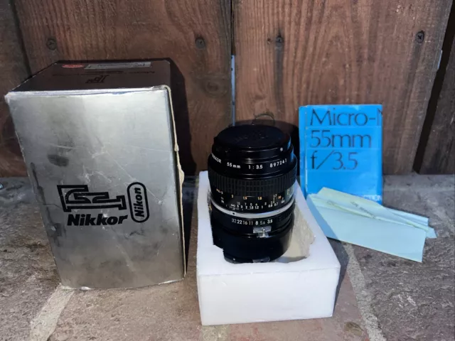 Tested [Near MINT] Nikon Ai Micro-NIKKOR 55mm f/3.5 MF Macro Lens From JAPAN