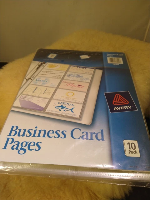 Avery Business Card Binder Inserts 76009 10 Pack Great Storage - New Sealed Pkg