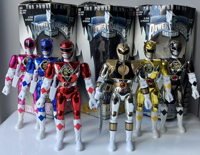 1995 BANDAI MIGHTY Morphin Power Rangers Movie Metallic Chrome 8” Set ...