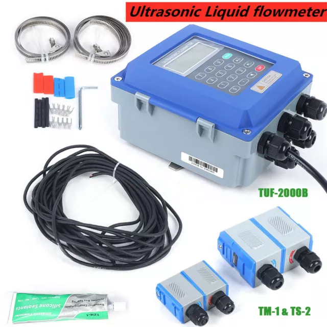 TUF-2000B Ultrasonic Flow Meter Liquid Flowmeter TS-2 TM-1 Transducer DN20~700mm