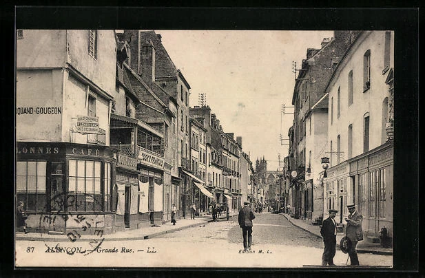 CPA Alencon, Grande Rue, vue de la rue