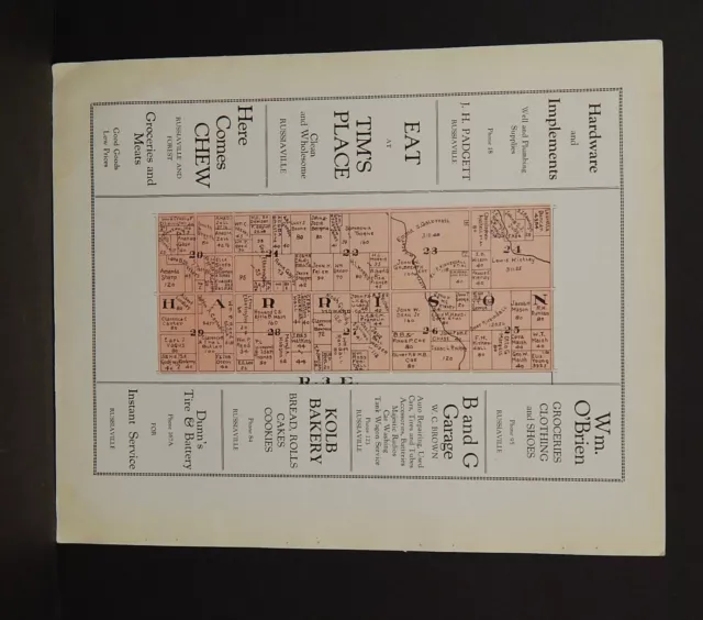 Indiana Tipton County Map Harrison Township 1928 Y14#07