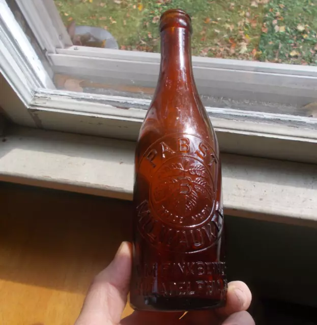 Pabst Milwaukee A.m.finkbeiner Philadelphia Brand Hand Blown Pre Pro Beer Bottle
