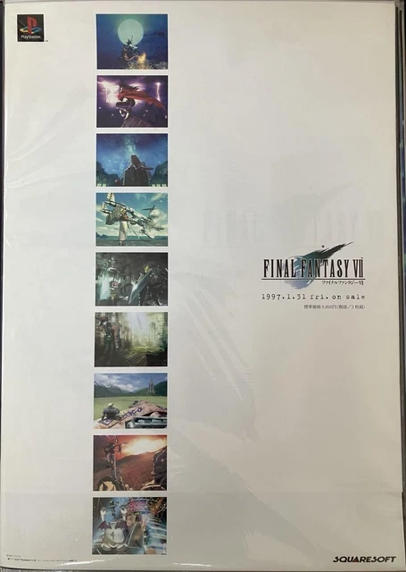 FINAL FANTASY VII Promo Poster B2 Size Rare Store Display