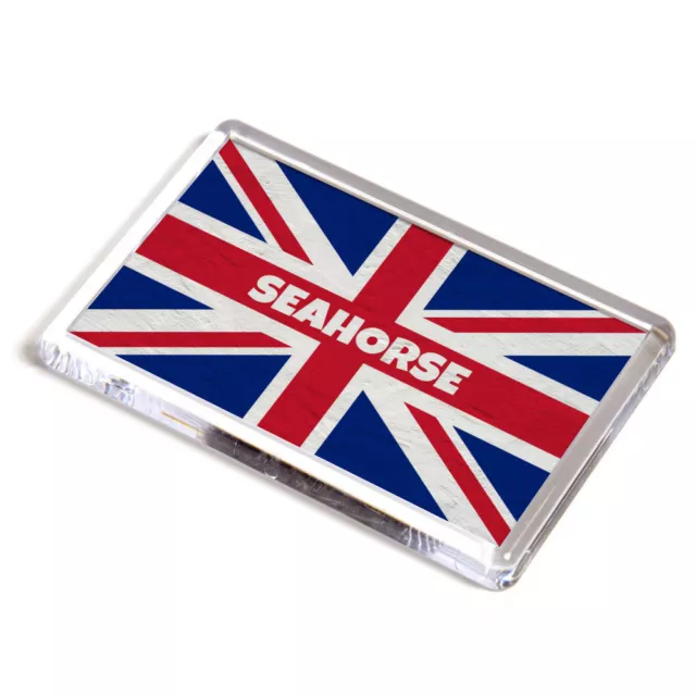 FRIDGE MAGNET - Seahorse - Union Jack Flag - Surname Gift