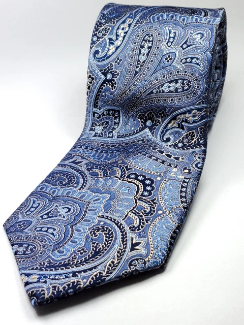 JOS A BANK 100% Silk Tie NWT Men's Blue Brown Paisley Necktie