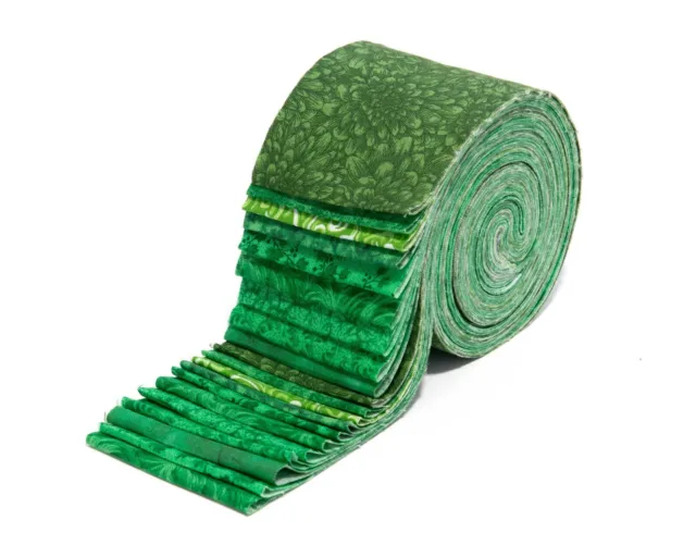 It's All GREEN Jelly Roll 2.5" precortado 100% algodón tela acolchado 18 tiras 3